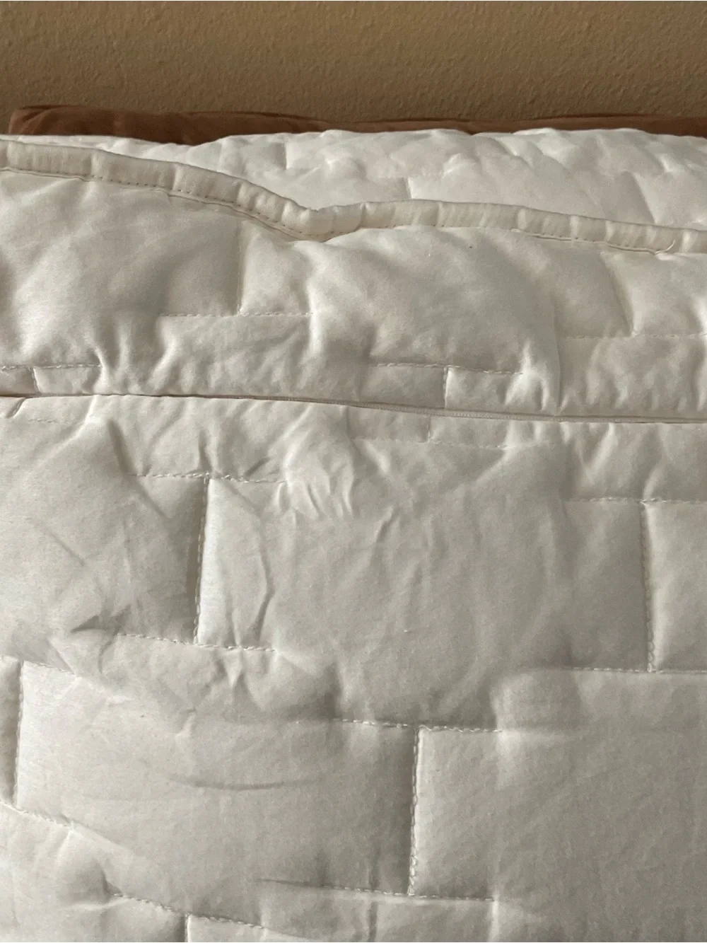 Crate & Barrel Palazzo Ivory Quilted King Set Of 2 Shams Only 20x26”